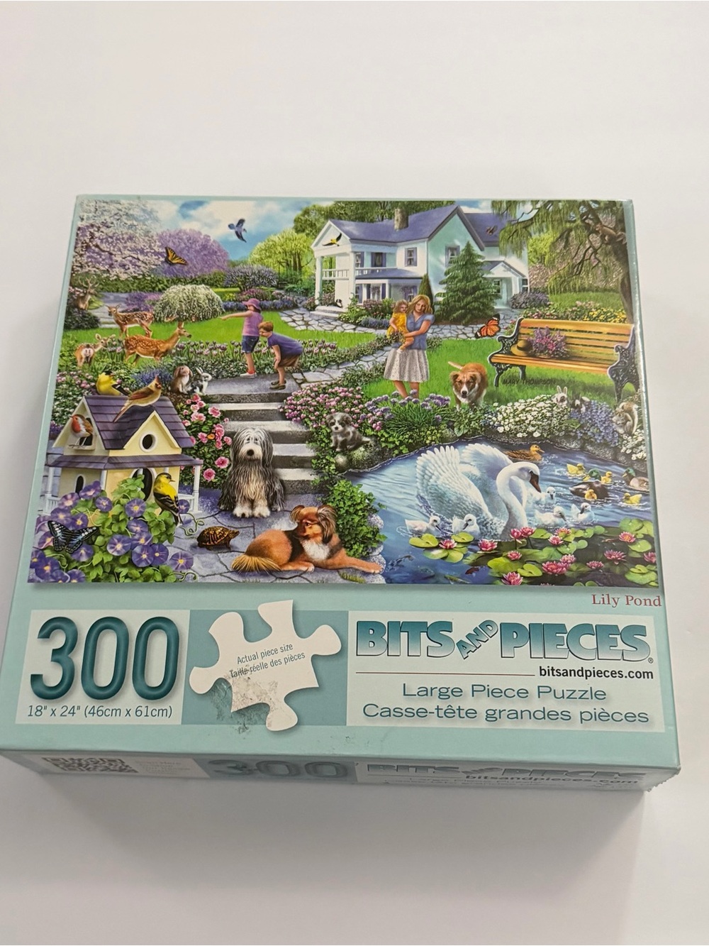 Bits and Pieces Lily Pond Mary Thompson 300 Piece Large Piece Jigsaw Puzzle